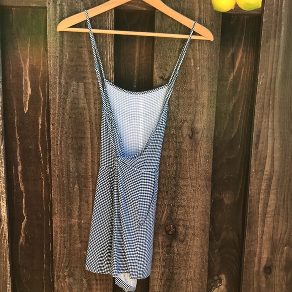 American Apparel Blue Plaid Romper Sz S - Picture 5 of 8